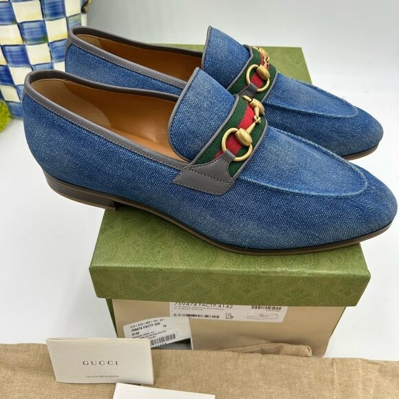 Men’s Gucci horse bit denim loafers size 10 made in Italy - Picture 9 of 10
